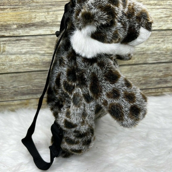 Mango Teddy Bear Co Snow Leopard Plush Cat Backpack 16" RARE - Picture 6 of 12